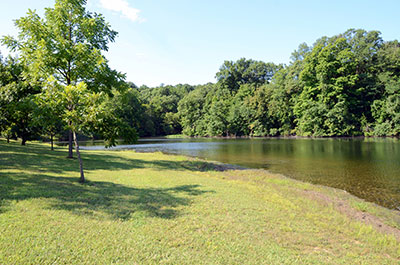 The lake at Anderson Orchard in Mooresville, Indiana